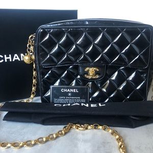 SOLD Chanel Vintage Patent Black Bijoux Chain Flap Bag